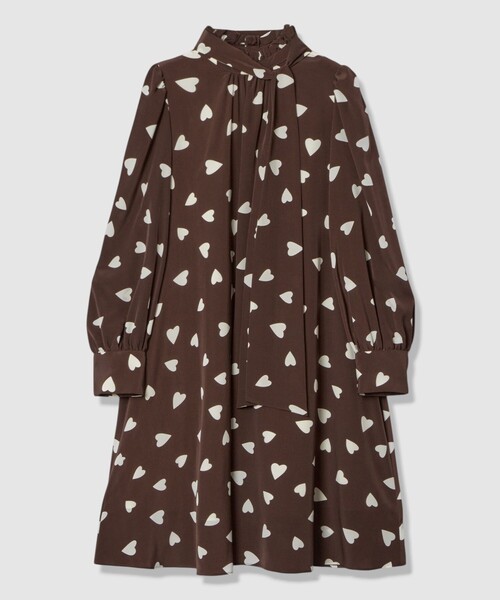 LOULOU WILLOUGHBY ルルウィルビー　ワンピース WEB限定【LOULOU WILLOUGHBY】デシンハートプリントフラッパー