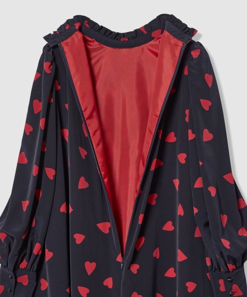 WEB限定【LOULOU WILLOUGHBY】デシンハートプリントフラッパー