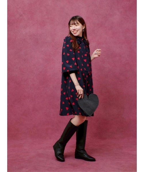 WEB限定【LOULOU WILLOUGHBY】デシンハートプリントフラッパー