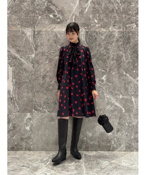 WEB限定【LOULOU WILLOUGHBY】デシンハートプリントフラッパー