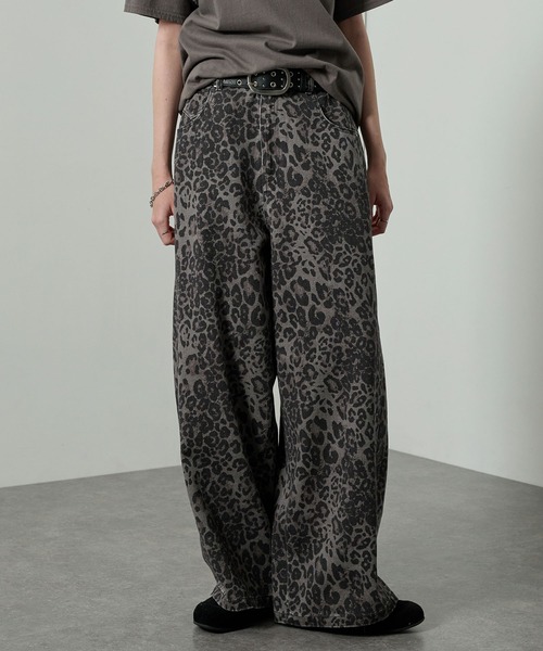 Alfred Alex】ヴィンテージライクルーズシルエットワイドバレルレッグ