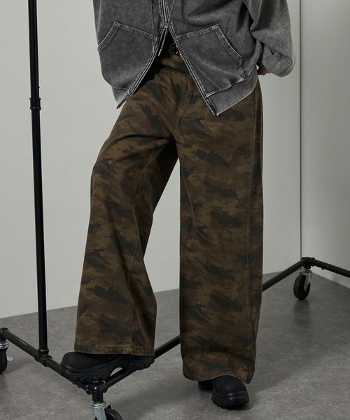 Alfred Alex（アルフレッドアレックス）の「【Alfred Alex】ヴィンテージライクルーズシルエットワイドバレルレッグパンツ カモフラージュ/レオパード（カーゴパンツ・レディース・カーキ/ベージュ/グレー/カーキ系/グレー系・S/M/L）」の13枚目の写真