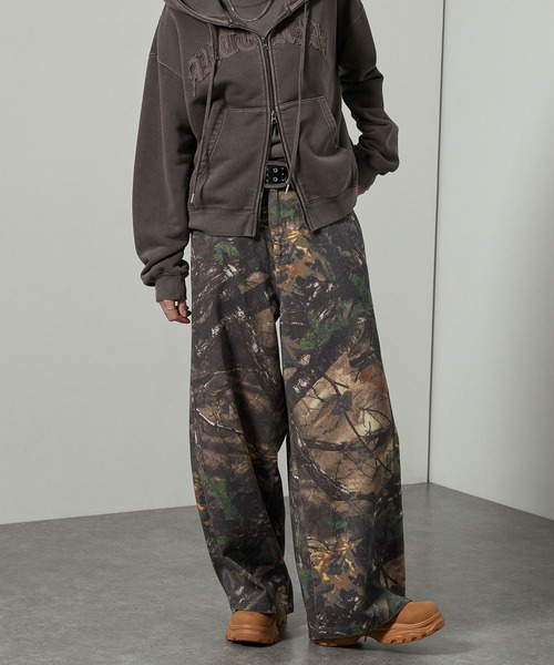 Alfred Alex】ヴィンテージライクルーズシルエットワイドバレルレッグ