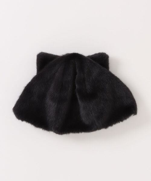 Ocean&Ground（オーシャン&グラウンド）の「ネコミミファーCAP（ニットキャップ/ビーニー・キッズ・オフホワイト/チャコール/ベージュ・56/54/52）」の3枚目の写真