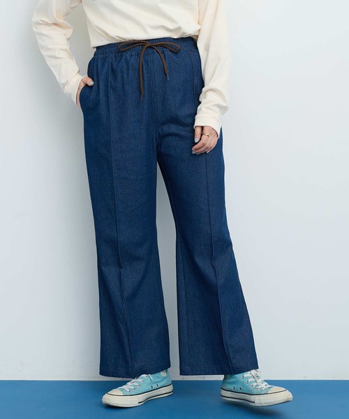 I am I in fact...（アイアムアイインファクト）の「DENIM ラインパンツ（デニムパンツ・レディース・サックスブルー/ネイビー・FREE）」の14枚目の写真