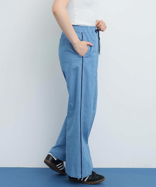 I am I in fact...（アイアムアイインファクト）の「DENIM ラインパンツ（デニムパンツ・レディース・サックスブルー/ネイビー・FREE）」の13枚目の写真