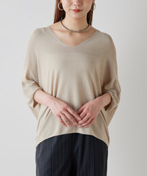 ニット セーター 「Drawing Numbers」ラメハーフスリーブニット レディース OPAQUE.CLIP｜ラメハーフスリーブトップス | Rakuten Fashion