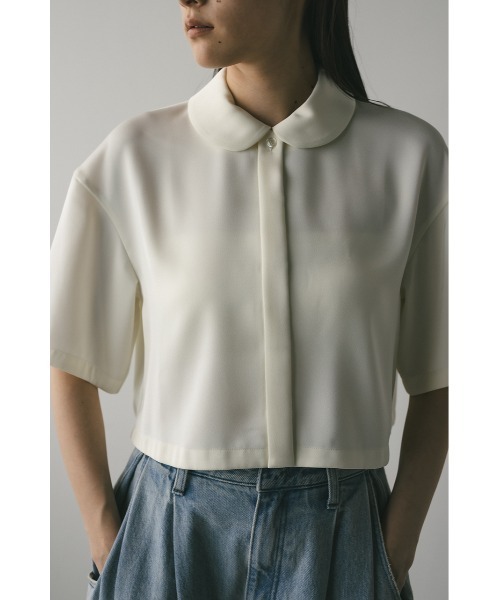 STYLEMIXER（スタイルミキサー）の「サークルカラーサテンショートシャツ（シャツ/ブラウス・レディース・ネイビー/グリーン/アイボリー・FREE）」の2枚目の写真