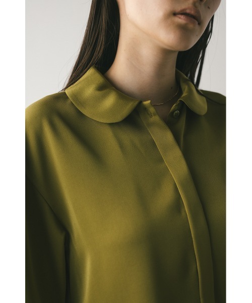 STYLEMIXER（スタイルミキサー）の「サークルカラーサテンショートシャツ（シャツ/ブラウス・レディース・ネイビー/グリーン/アイボリー・FREE）」の19枚目の写真