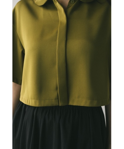 STYLEMIXER（スタイルミキサー）の「サークルカラーサテンショートシャツ（シャツ/ブラウス・レディース・ネイビー/グリーン/アイボリー・FREE）」の21枚目の写真