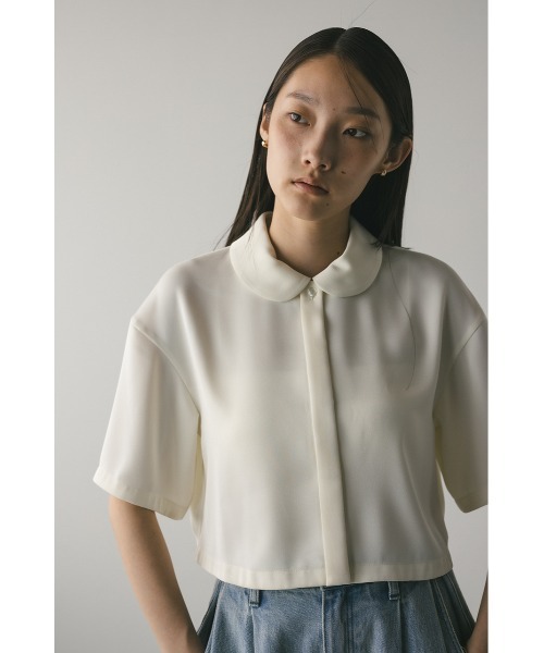 STYLEMIXER（スタイルミキサー）の「サークルカラーサテンショートシャツ（シャツ/ブラウス・レディース・ネイビー/グリーン/アイボリー・FREE）」の7枚目の写真