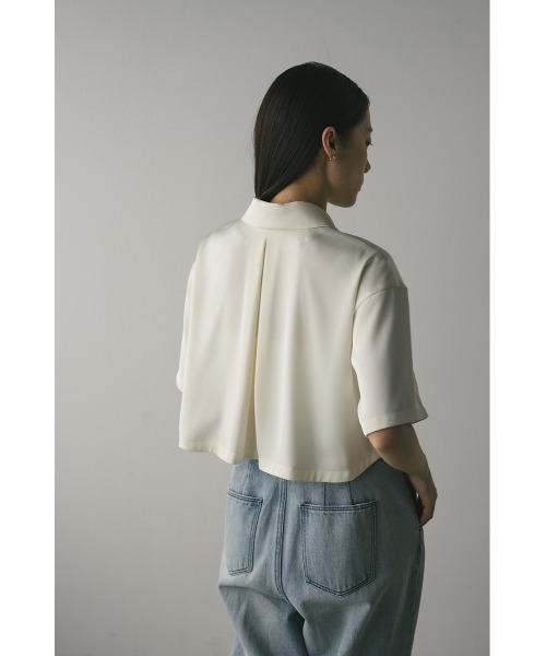 STYLEMIXER（スタイルミキサー）の「サークルカラーサテンショートシャツ（シャツ/ブラウス・レディース・ネイビー/グリーン/アイボリー・FREE）」の8枚目の写真