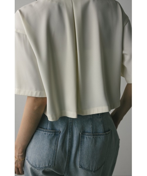 STYLEMIXER（スタイルミキサー）の「サークルカラーサテンショートシャツ（シャツ/ブラウス・レディース・ネイビー/グリーン/アイボリー・FREE）」の11枚目の写真