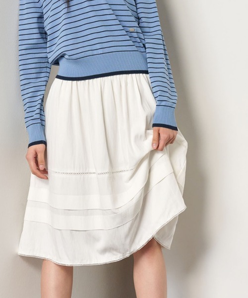 GENERAL IDEA（ジェネラルアイデア）の「GENERAL IDEA/ジェネラルアイディア lace midi skirt スカート（スカート・レディース・ブラック/アイボリー・S/M/L）」の2枚目の写真