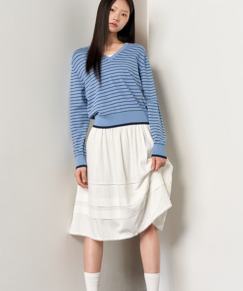 GENERAL IDEA（ジェネラルアイデア）の「GENERAL IDEA/ジェネラルアイディア lace midi skirt スカート（スカート・レディース・ブラック/アイボリー・S/M/L）」の4枚目の写真