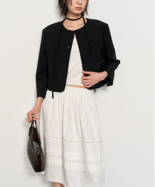 GENERAL IDEA（ジェネラルアイデア）の「GENERAL IDEA/ジェネラルアイディア lace midi skirt スカート（スカート・レディース・ブラック/アイボリー・S/M/L）」の7枚目の写真