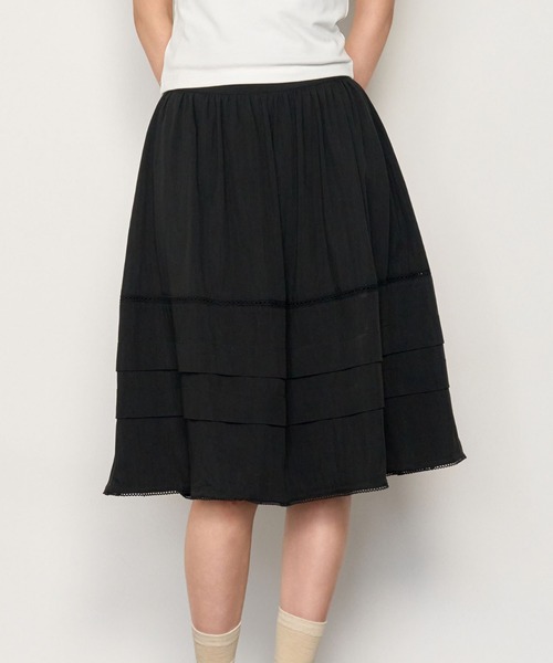 GENERAL IDEA（ジェネラルアイデア）の「GENERAL IDEA/ジェネラルアイディア lace midi skirt スカート（スカート・レディース・ブラック/アイボリー・S/M/L）」の9枚目の写真