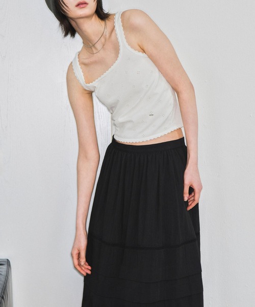 GENERAL IDEA（ジェネラルアイデア）の「GENERAL IDEA/ジェネラルアイディア lace midi skirt スカート（スカート・レディース・ブラック/アイボリー・S/M/L）」の13枚目の写真