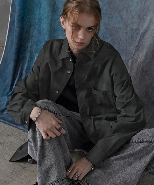 SERACE(セラス)の「【SERACE】Vintage design loose regular collar shirt / ヴィンテージデザインルーズレギュラーカラーシャツ(シャツ/ブラウス・メンズ・グレー/ホワイト/ブラック・L/M/S)」の18枚目の写真