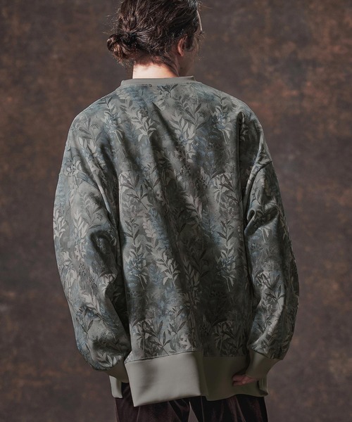 Jih Nunc(ジーヌンク)の「mlt5361-リーフ総柄ポンチ切り替えプルオーバー(JIH-R1134)(Tシャツ/カットソー・メンズ・ベージュ/チャコール・L/M/S)」の15枚目の写真