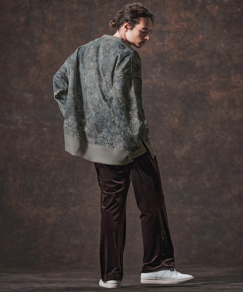 Jih Nunc(ジーヌンク)の「mlt5361-リーフ総柄ポンチ切り替えプルオーバー(JIH-R1134)(Tシャツ/カットソー・メンズ・ベージュ/チャコール・L/M/S)」の18枚目の写真