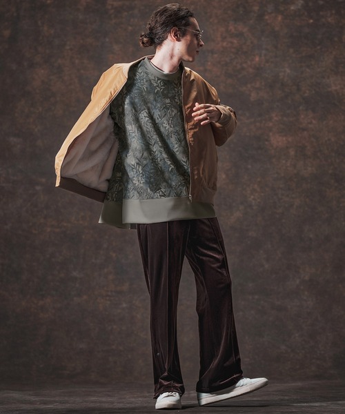 Jih Nunc(ジーヌンク)の「mlt5361-リーフ総柄ポンチ切り替えプルオーバー(JIH-R1134)(Tシャツ/カットソー・メンズ・ベージュ/チャコール・L/M/S)」の19枚目の写真