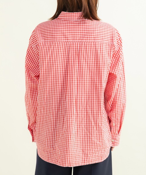 CHILD WOMAN(チャイルドウーマン)の「ギンガムチェック チェーン風刺繍シャツ(シャツ/ブラウス・レディース・レッド・FREE)」の18枚目の写真