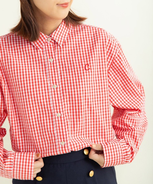 CHILD WOMAN(チャイルドウーマン)の「ギンガムチェック チェーン風刺繍シャツ(シャツ/ブラウス・レディース・レッド・FREE)」の9枚目の写真