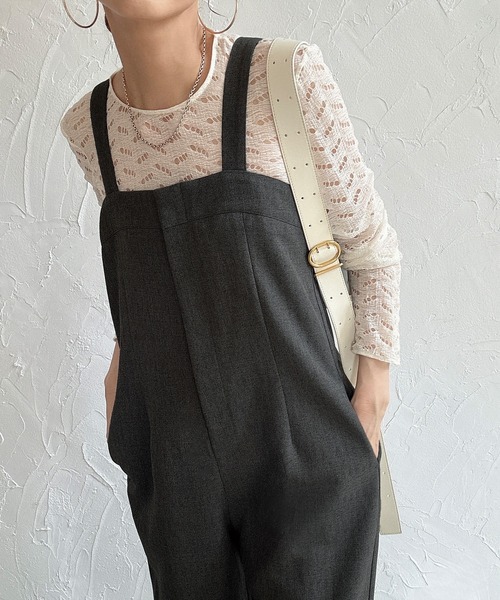 junoah(ジュノア)の「ツイードサロペット(サロペット/オーバーオール・レディース・ライトブラウン/チャコール/ブラック・SMALL/LARGE/MEDIUM)」の9枚目の写真