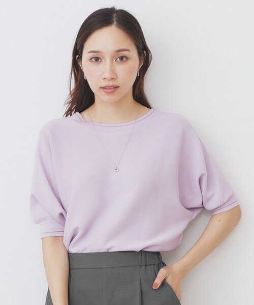 index(インデックス)の「《5色展開》前後2WAY ドルマンスリーブニット【UVケア/抗ピル/洗濯機洗い可】(ニット/セーター・レディース・ナチュラル/ゴールド/ネイビー/パープル/ライトブルー・42/40/38/36)」の21枚目の写真