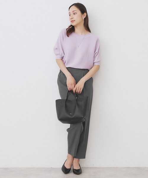 index(インデックス)の「《5色展開》前後2WAY ドルマンスリーブニット【UVケア/抗ピル/洗濯機洗い可】(ニット/セーター・レディース・ナチュラル/ゴールド/ネイビー/パープル/ライトブルー・42/40/38/36)」の22枚目の写真