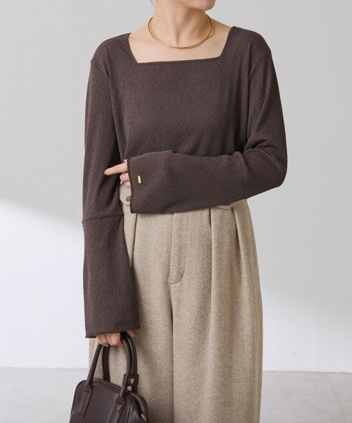 ラメリブスクエアロンT/WEB限定カラー展開（Tシャツ/カットソー