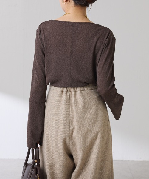 セール】ラメリブスクエアロンT/WEB限定カラー展開（Tシャツ