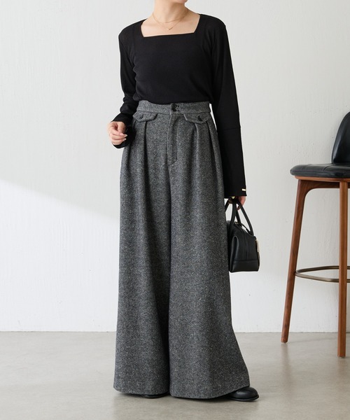 ラメリブスクエアロンT/WEB限定カラー展開（Tシャツ/カットソー