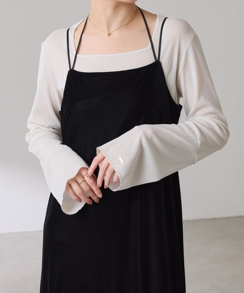 ラメリブスクエアロンT/WEB限定カラー展開（Tシャツ/カットソー