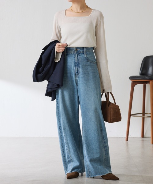 ラメリブスクエアロンT/WEB限定カラー展開（Tシャツ/カットソー