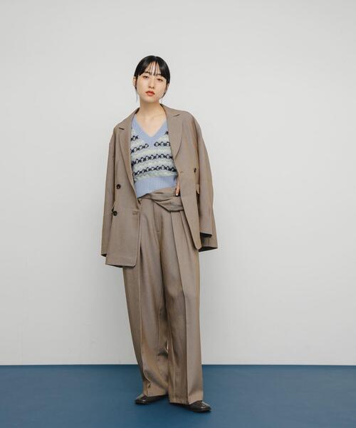 KBF（ケイビーエフ）の「シアージャガードニットベスト（ベスト・レディース・ブルー系その他/ベージュ系その他/グレー系その他・ONE）」の9枚目の写真