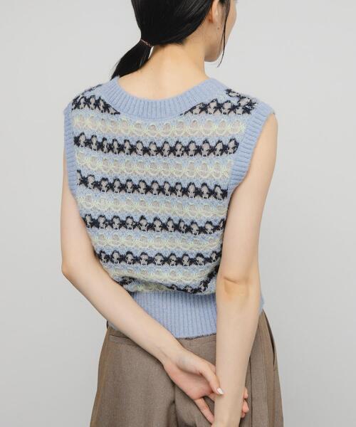 KBF（ケイビーエフ）の「シアージャガードニットベスト（ベスト・レディース・ブルー系その他/ベージュ系その他/グレー系その他・ONE）」の15枚目の写真