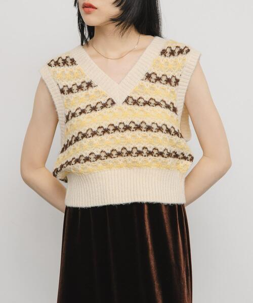 セール】シアージャガードニットベスト（ベスト）｜KBF（ケイビーエフ