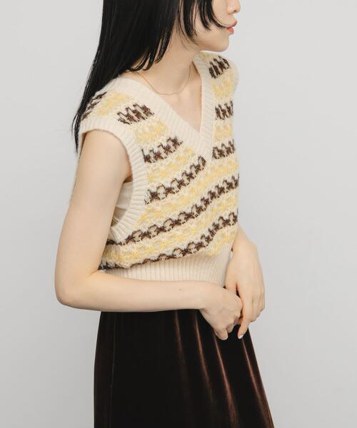 KBF（ケイビーエフ）の「シアージャガードニットベスト（ベスト・レディース・ブルー系その他/ベージュ系その他/グレー系その他・ONE）」の18枚目の写真