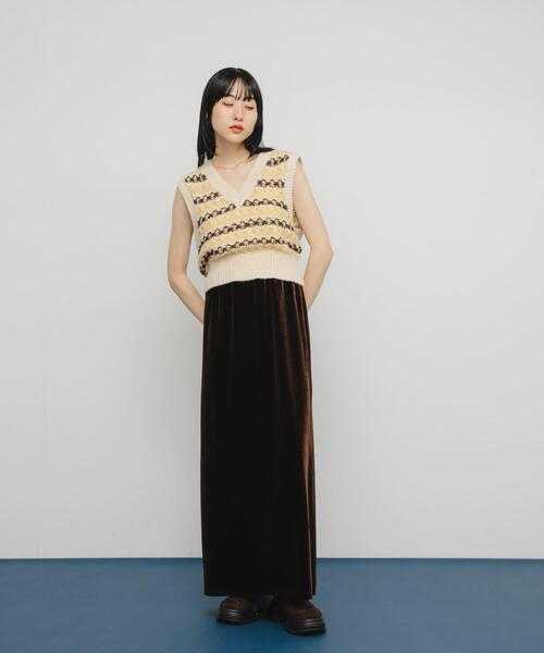 KBF（ケイビーエフ）の「シアージャガードニットベスト（ベスト・レディース・ブルー系その他/ベージュ系その他/グレー系その他・ONE）」の16枚目の写真