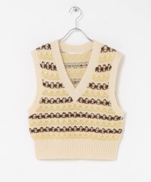 セール】シアージャガードニットベスト（ベスト）｜KBF（ケイビーエフ