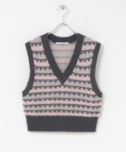 セール】シアージャガードニットベスト（ベスト）｜KBF（ケイビーエフ