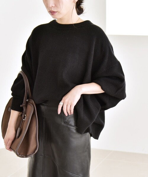 quaranciel:〈手洗い可能〉AQUA カシミヤ ミックス ドルマン ニット