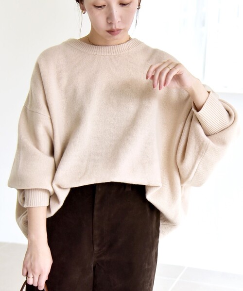 quaranciel:〈手洗い可能〉AQUA カシミヤ ミックス ドルマン ニット