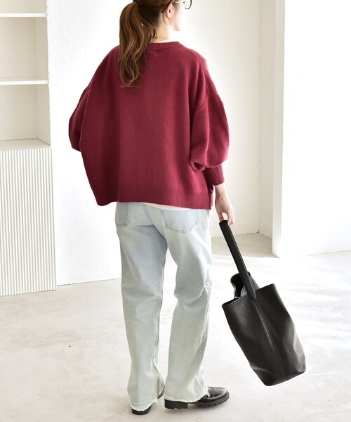 quaranciel(カランシエル)の「〈手洗い可能〉AQUA カシミヤ ミックス ドルマン ニット(ニット/セーター・レディース・ワイン/ブラック/ベージュ/ブルー/ライトグレー/キャメル・ONE SIZE)」の15枚目の写真