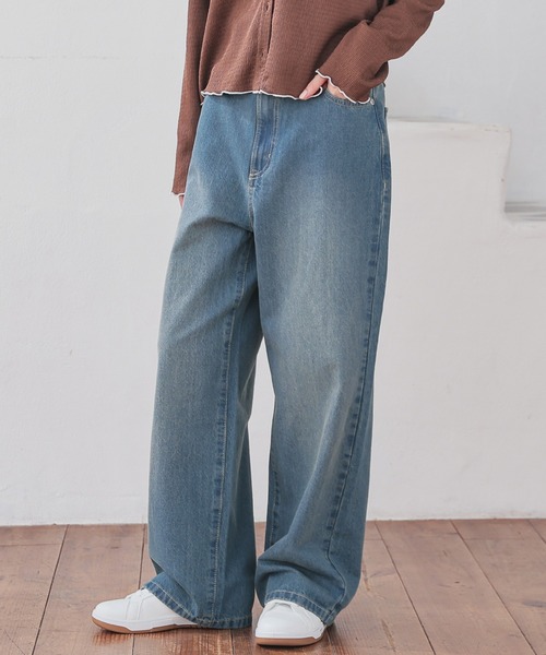 ストレートパンツ（股下69cm）（デニムパンツ）｜Honeys（ハニーズ
