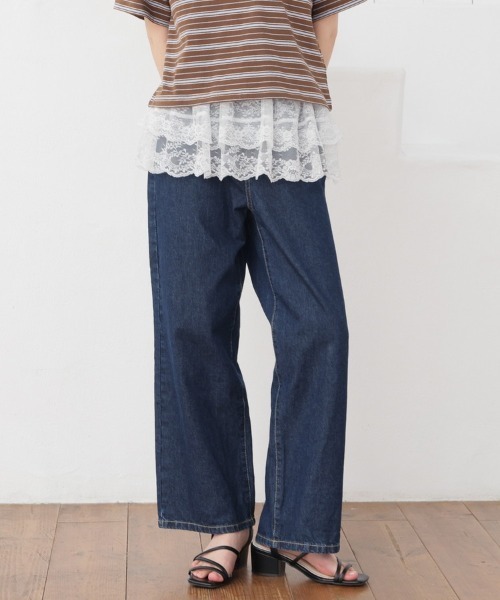Honeys(ハニーズ)の「ストレートパンツ(股下69cm)(デニムパンツ・レディース・ブルー系その他/グレー/ブルー系その他3/ライトグレー/ブルー系その他2/インディゴブルー・3L/L/LL/M/S/SS)」の4枚目の写真