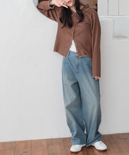 Honeys(ハニーズ)の「ストレートパンツ(股下69cm)(デニムパンツ・レディース・ブルー系その他/グレー/ブルー系その他3/ライトグレー・3L/L/LL/M/S/SS)」の9枚目の写真