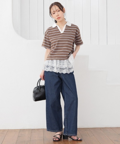 Honeys（ハニーズ）の「ストレートパンツ（股下６９ｃｍ）（デニムパンツ・レディース・ブルー系その他/グレー/ブルー系その他3/ライトグレー/ブルー系その他2・3L/L/LL/M/S/SS）」の10枚目の写真